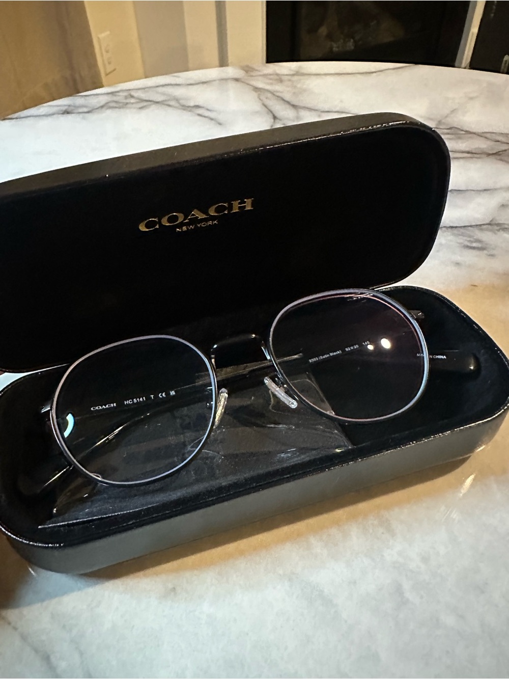 Coach Black Round Metal Frame Glasses